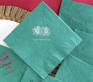 cheap personalized wedding napkins on Teal Wedding Napkins  Personalized Wedding Napkins  Printed Napkins
